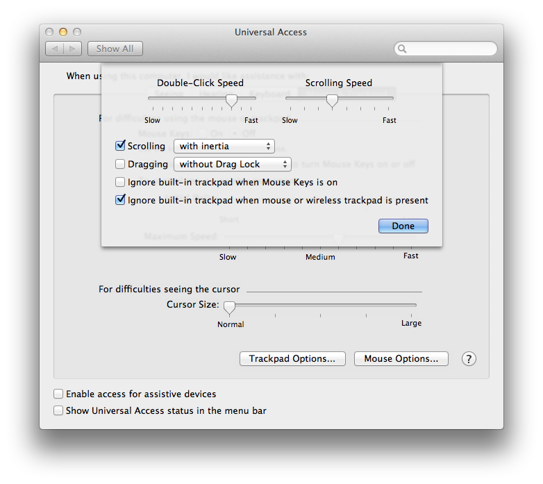 disable access for assistive devices on mac